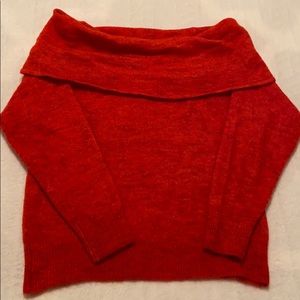 Red Off the Shoulder Sweater Size S